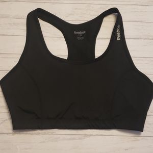 REEBOK Black Sports Bra w/Keyhole back, Large